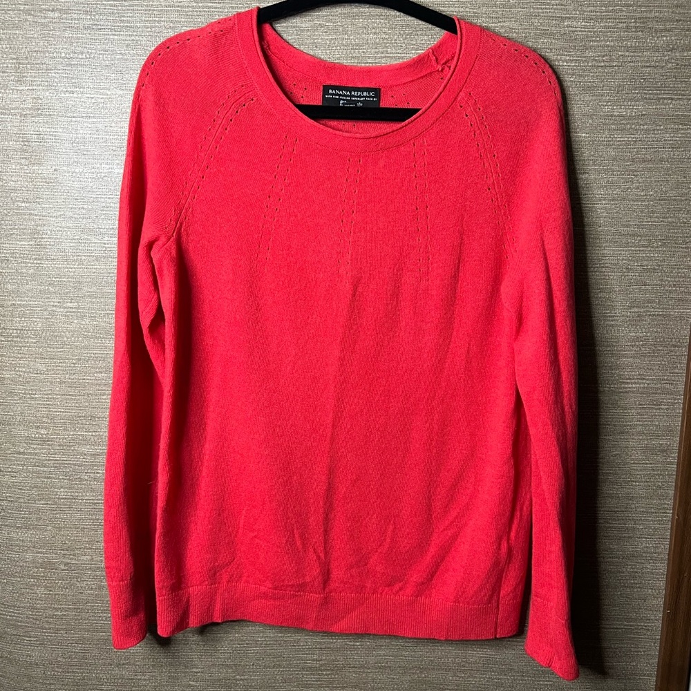 Banana Republic Filpucci Womens small Pullover Sweater Wool Knit red Casual